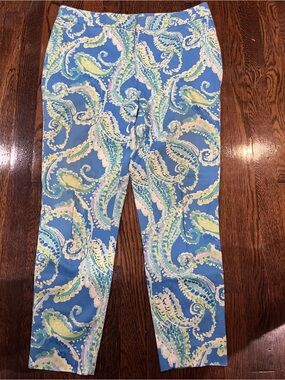 J. McLaughlin Blue & Green Paisley Print Pants